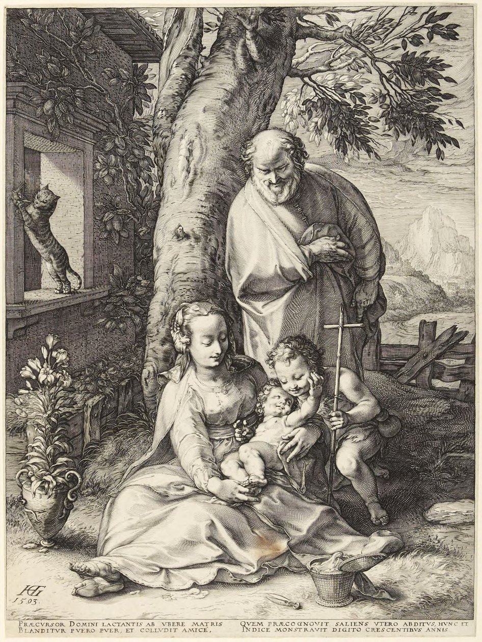 La Sacra Famiglia con il piccolo Giovanni Battista da Hendrick Goltzius