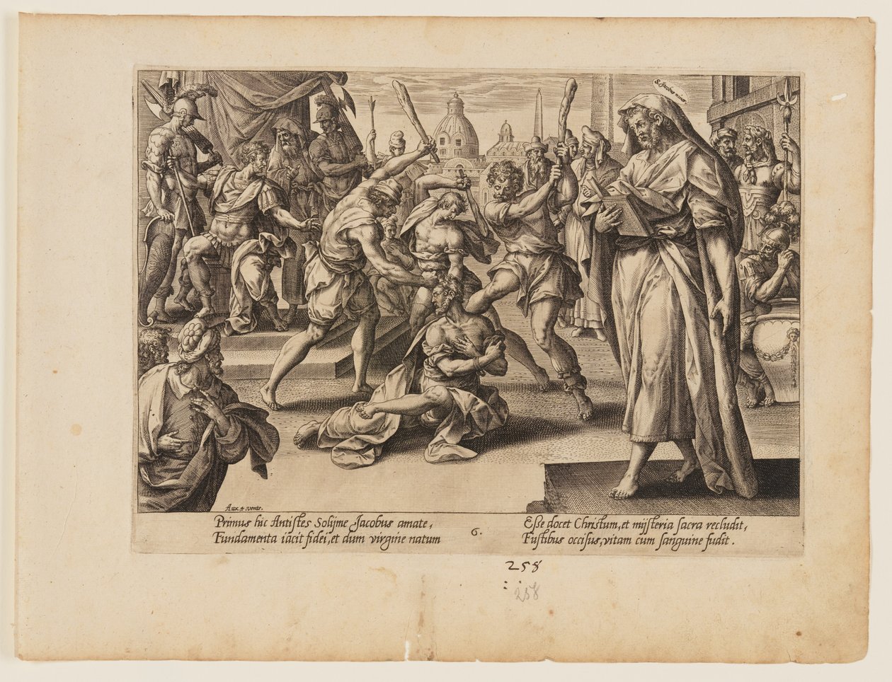 Il martirio di San Giacomo il Minore, da Il martirio di Cristo e degli Apostoli da Hendrick Goltzius