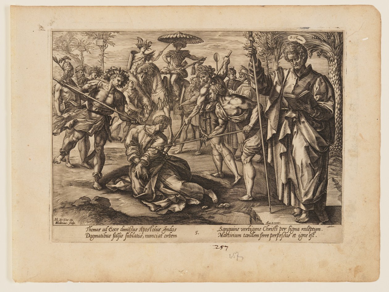 Il martirio di San Tommaso, da Il martirio di Cristo e degli Apostoli da Hendrick Goltzius