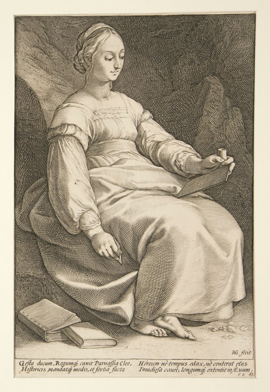 Le Nove Muse: Clio, #4 in una serie di 9 da Hendrick Goltzius