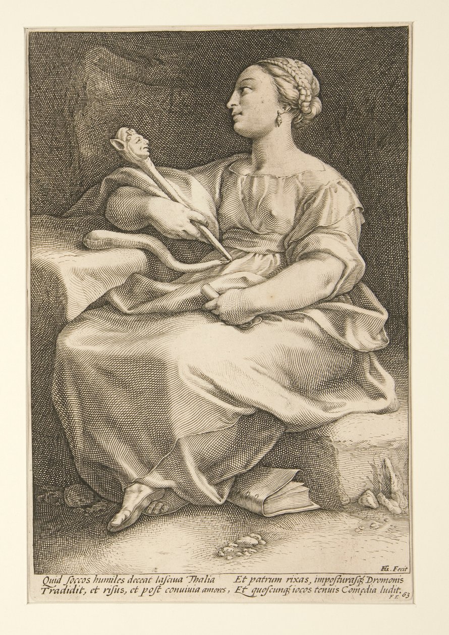 Le nove muse: Thalia, #2 in una serie di 9 da Hendrick Goltzius