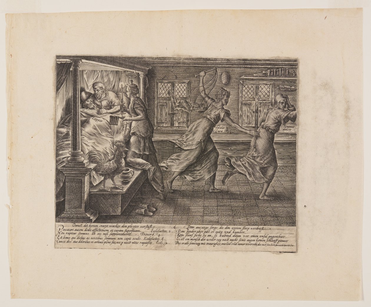 La notte insonne del litigante, da Litis Abusus (Gli abusi della legge) da Hendrick Goltzius