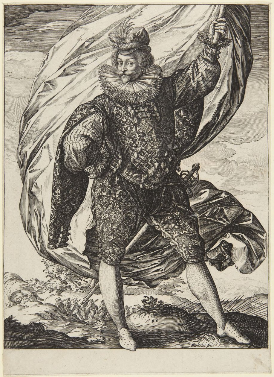 Il portabandiera, rivolto verso destra da Hendrick Goltzius