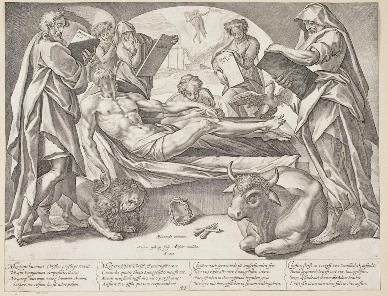 Il Cristo morto e i quattro evangelisti da Hendrick Goltzius