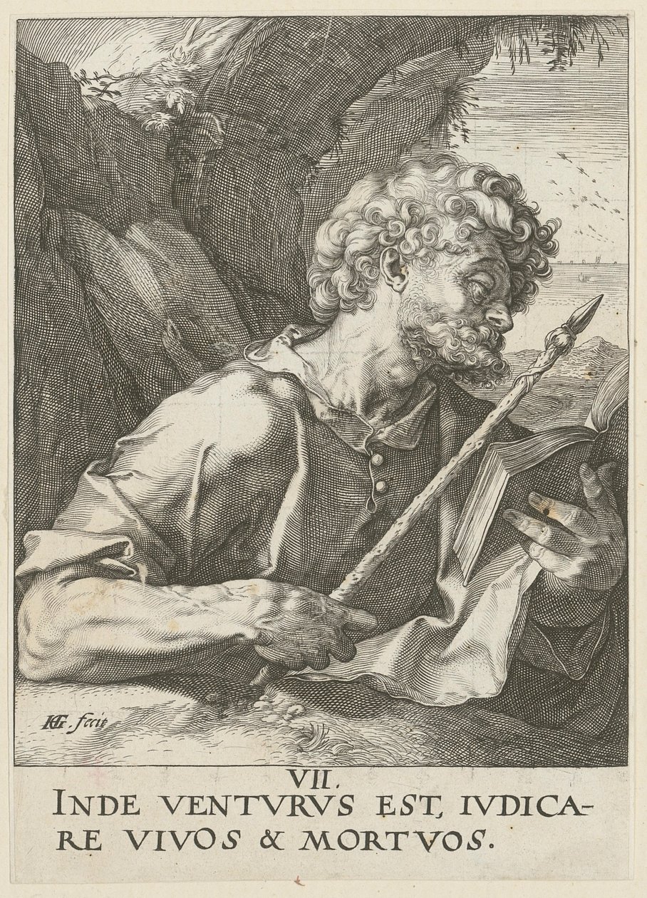 Tommaso, tavola 8 della serie "Cristo, i dodici apostoli e Paolo" da Hendrick Goltzius