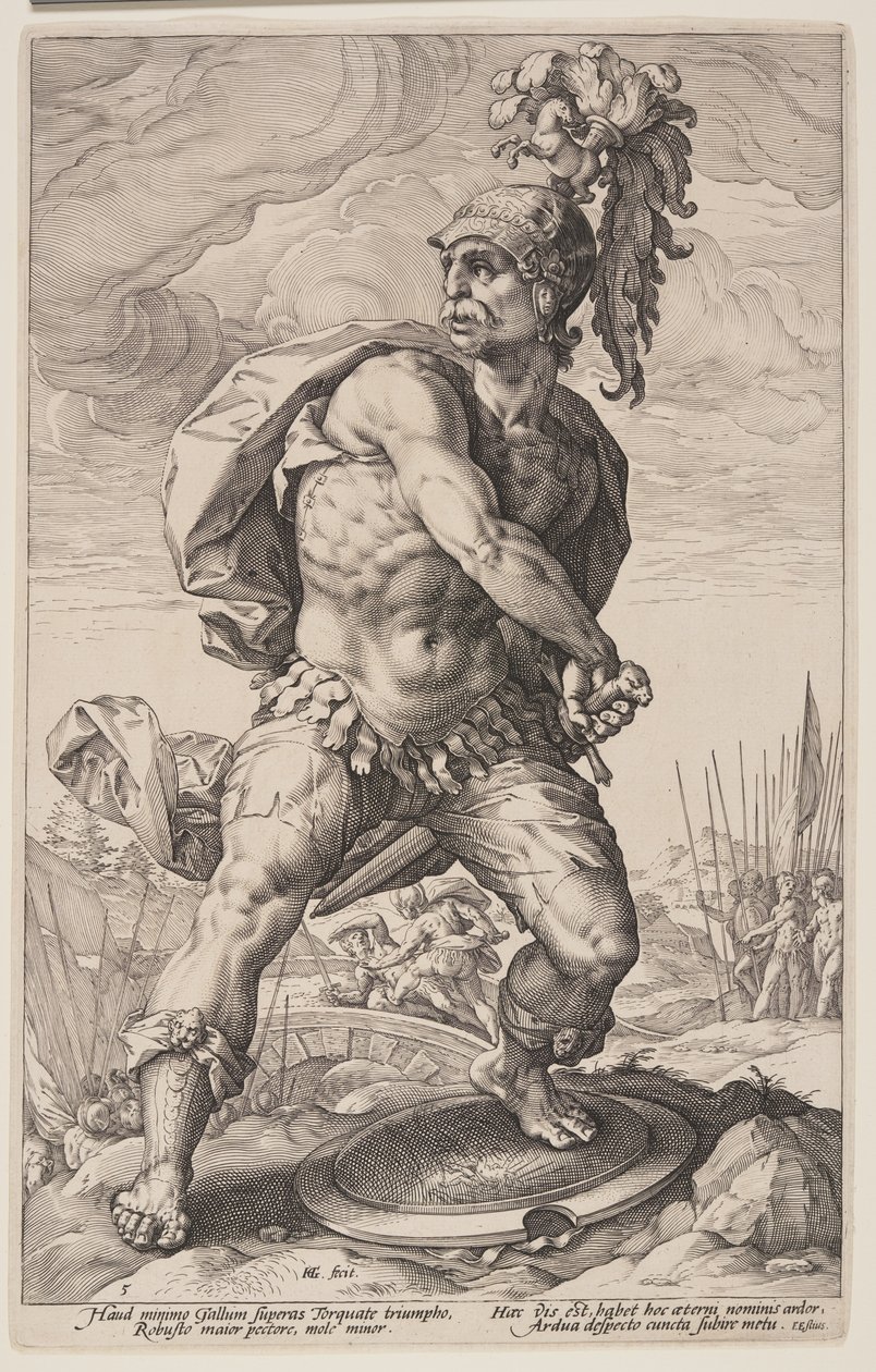Tito Manlio Torquato, da Gli eroi romani da Hendrick Goltzius