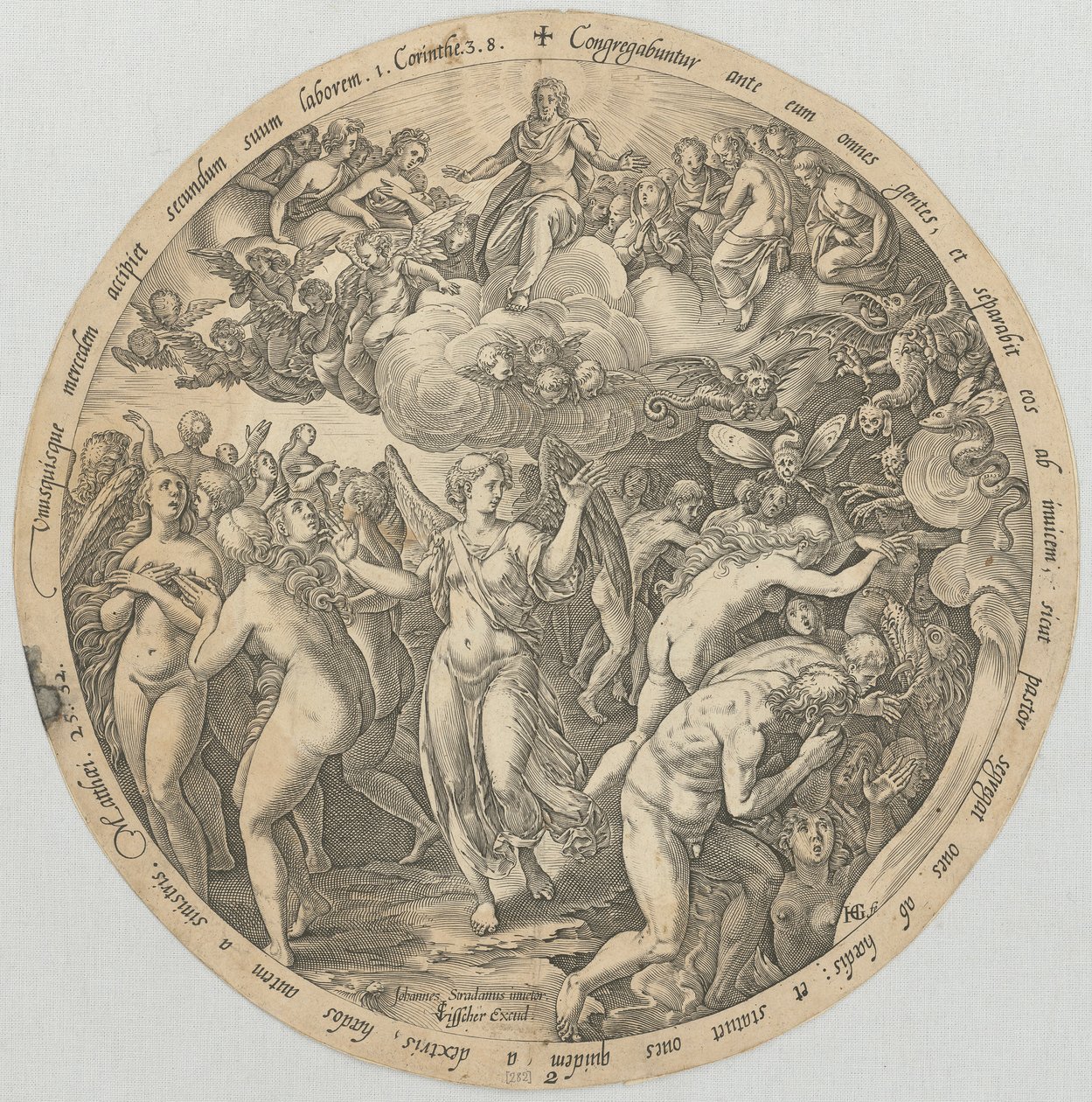 La separazione dei giusti dagli ingiusti, foglio 2 della serie "Le quattro cose ultime" da Hendrick Goltzius
