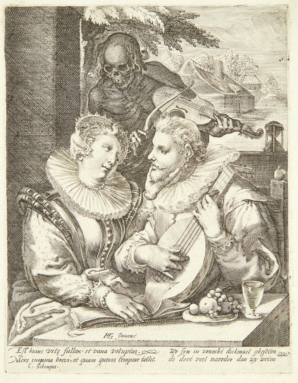 La morte bussa alla porta di una giovane coppia da Hendrick Goltzius