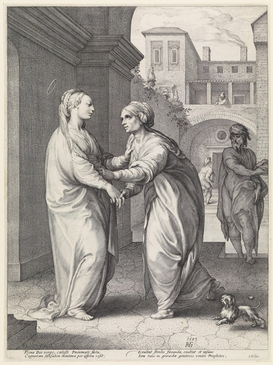 La visita, Maria e sua cugina Elisabetta da Hendrick Goltzius