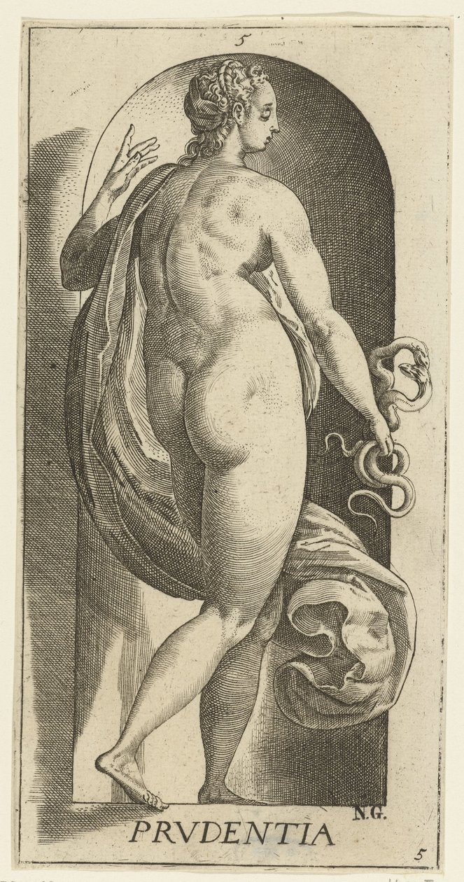 Prudenza (serie: Le sette virtù) da Hendrick Goltzius