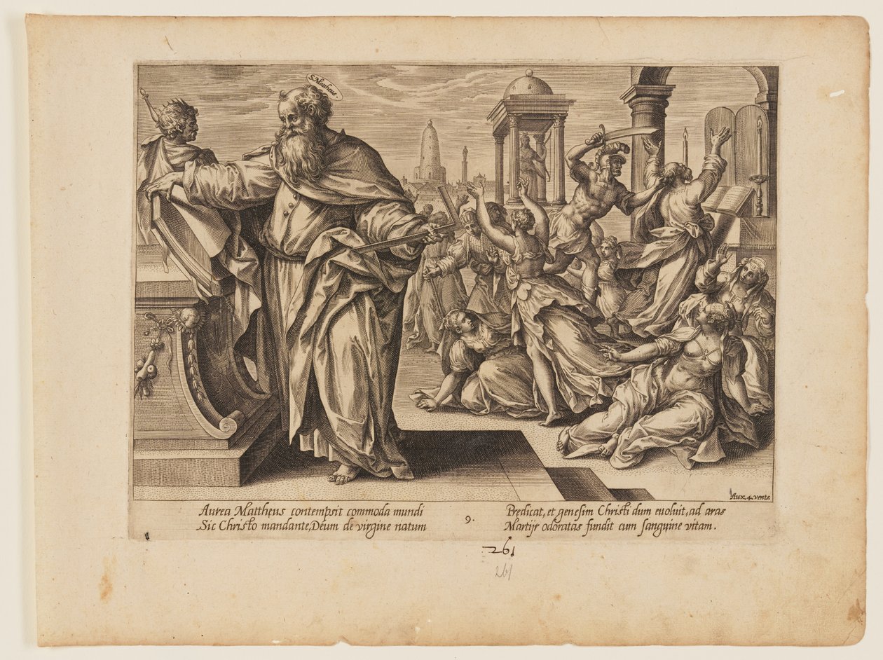 l martirio di San Matteo, da Il martirio di Cristo e degli apostoli da Hendrick Goltzius