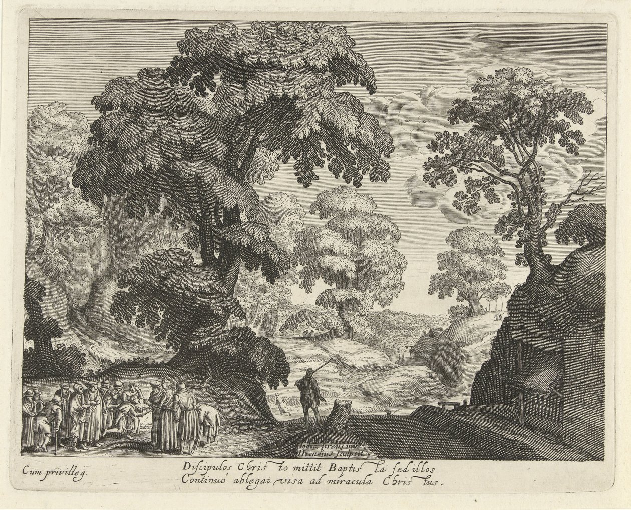 Paesaggio con la guarigione dei ciechi da Hendrick Hondius (I)