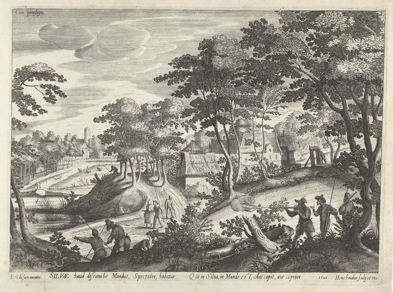 Paesaggio con scena di caccia da Hendrick Hondius (I)