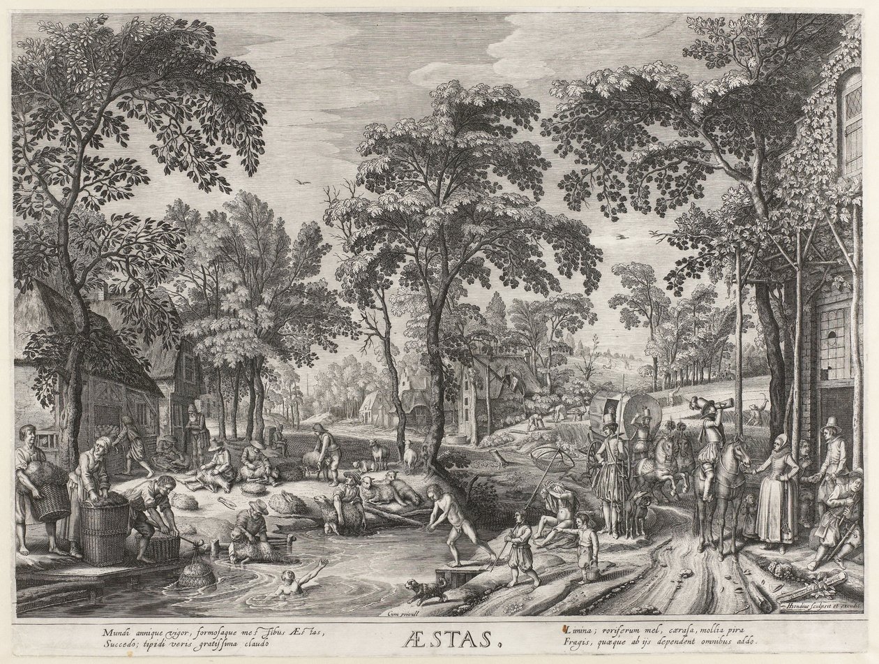 Estate, una compagnia presso un laghetto da Hendrick Hondius (I)