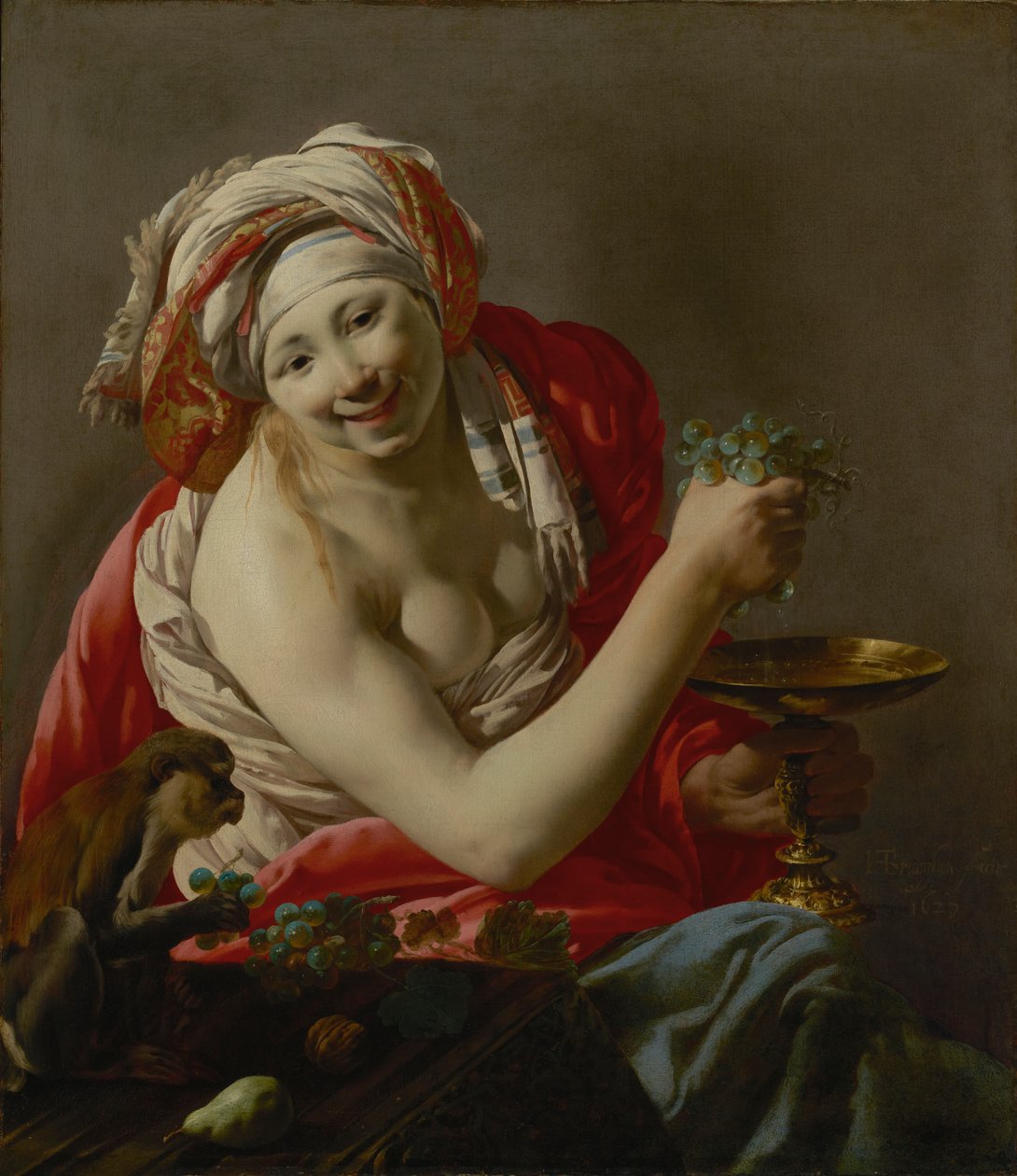 Baccante con una Scimmia da Hendrick ter Brugghen