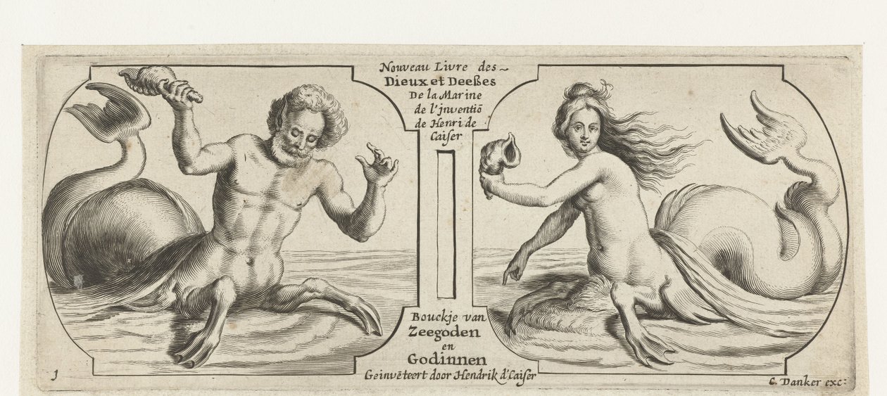 Due compartimenti, in ciascuno un tritone da Hendrick de Keyser (I)