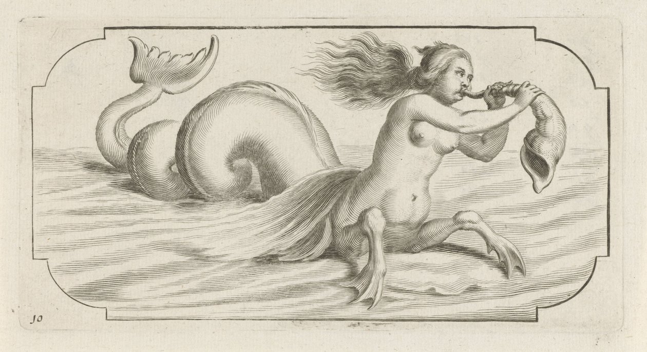 Figura femminile soffia in una conchiglia da Hendrick de Keyser (I)