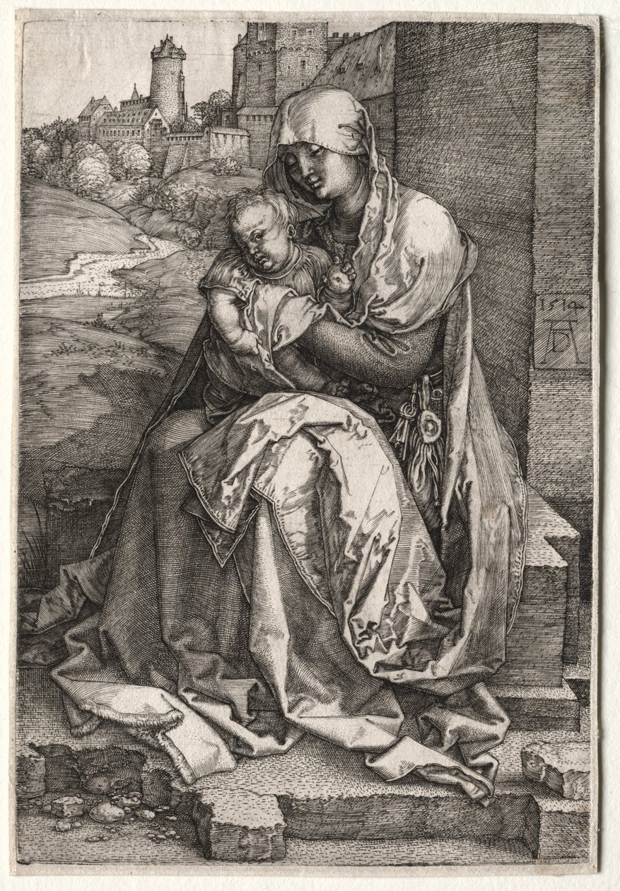 La Vergine e il Bambino Seduti vicino al Muro da Hendrick ter Brugghen
