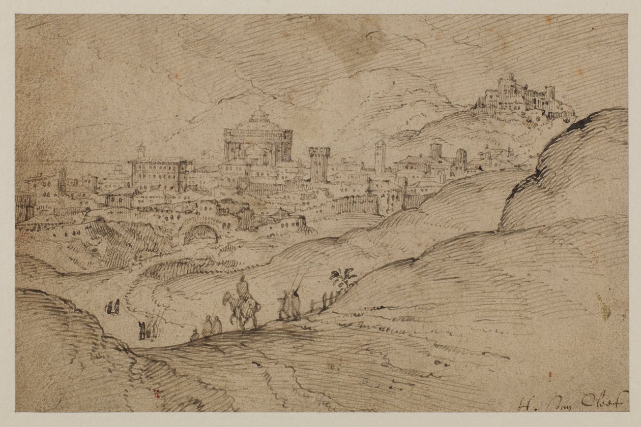 Paesaggio con vista di una città, XVI secolo da Hendrick van Cleve