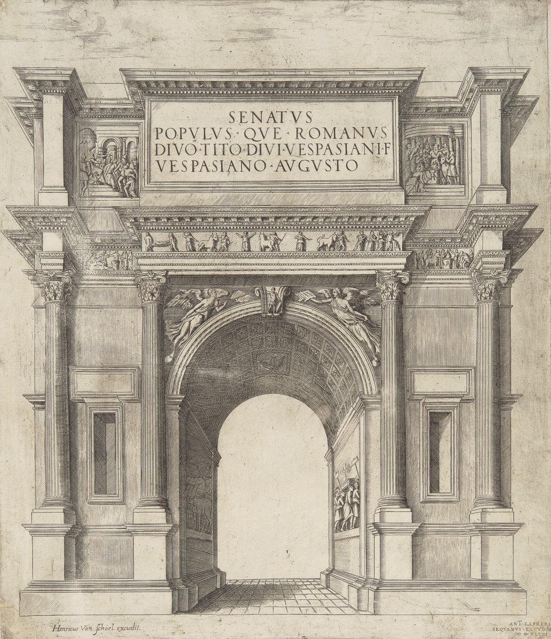 Senatus Populus Que Romanus Divo Tito Divi Vespasiani Filio Vespasiano Augusto da Hendrick van Schoel