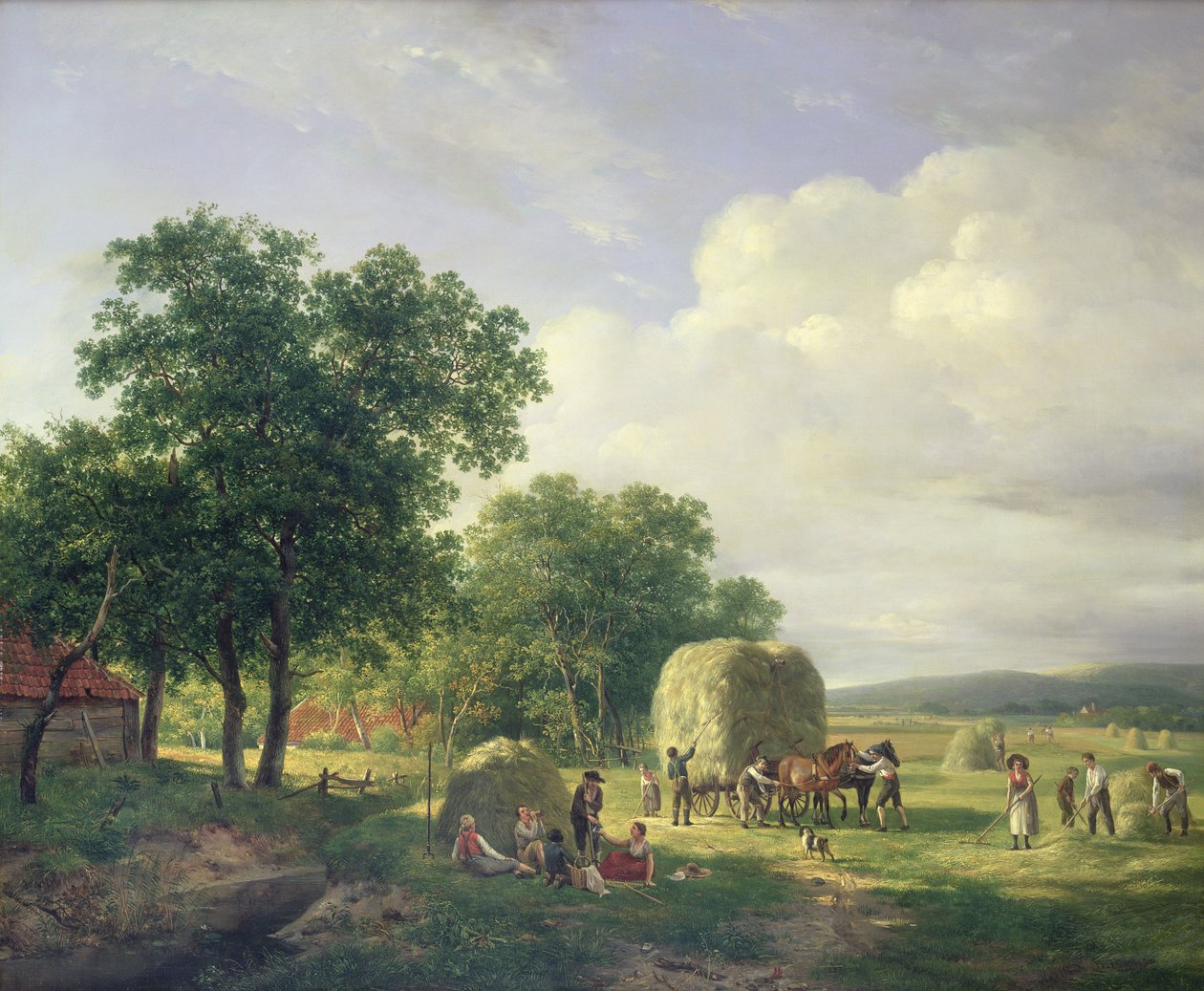 Paesaggio boscoso con fienaioli, 1822 da Hendrick van de Sande Bakhuyzen