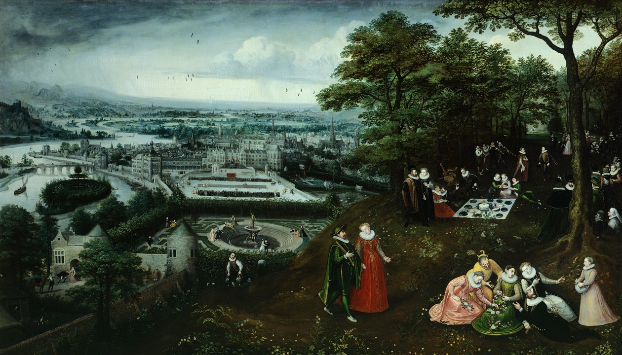 Paesaggio in primavera (dettaglio) da Hendrick van den (1530 97) Broeck