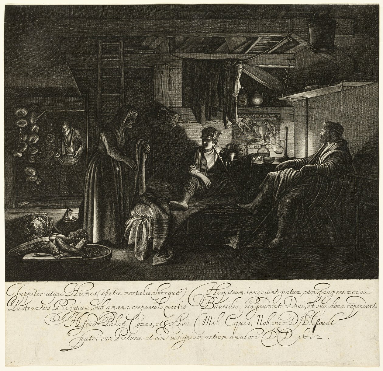 Giove e Mercurio nella Casa di Filemone e Baucis da Hendrick von Goudt