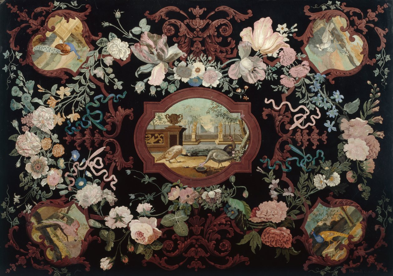 Piano del tavolo in scagliola, 1715 da Hendrik Busch