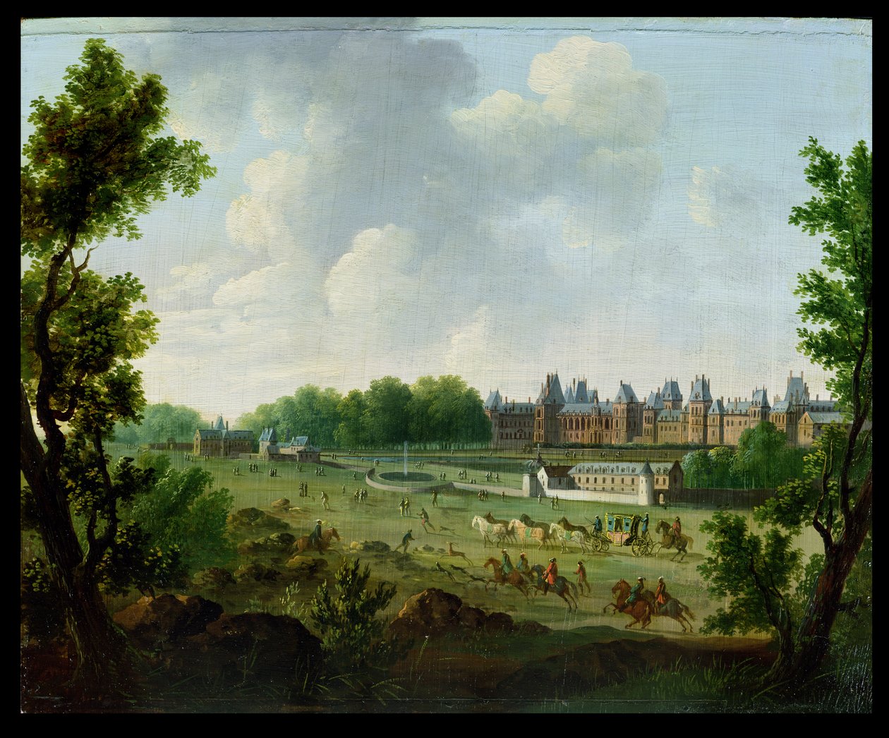 Veduta del Palazzo Reale di Fontainebleau da Hendrik Frans de Cort