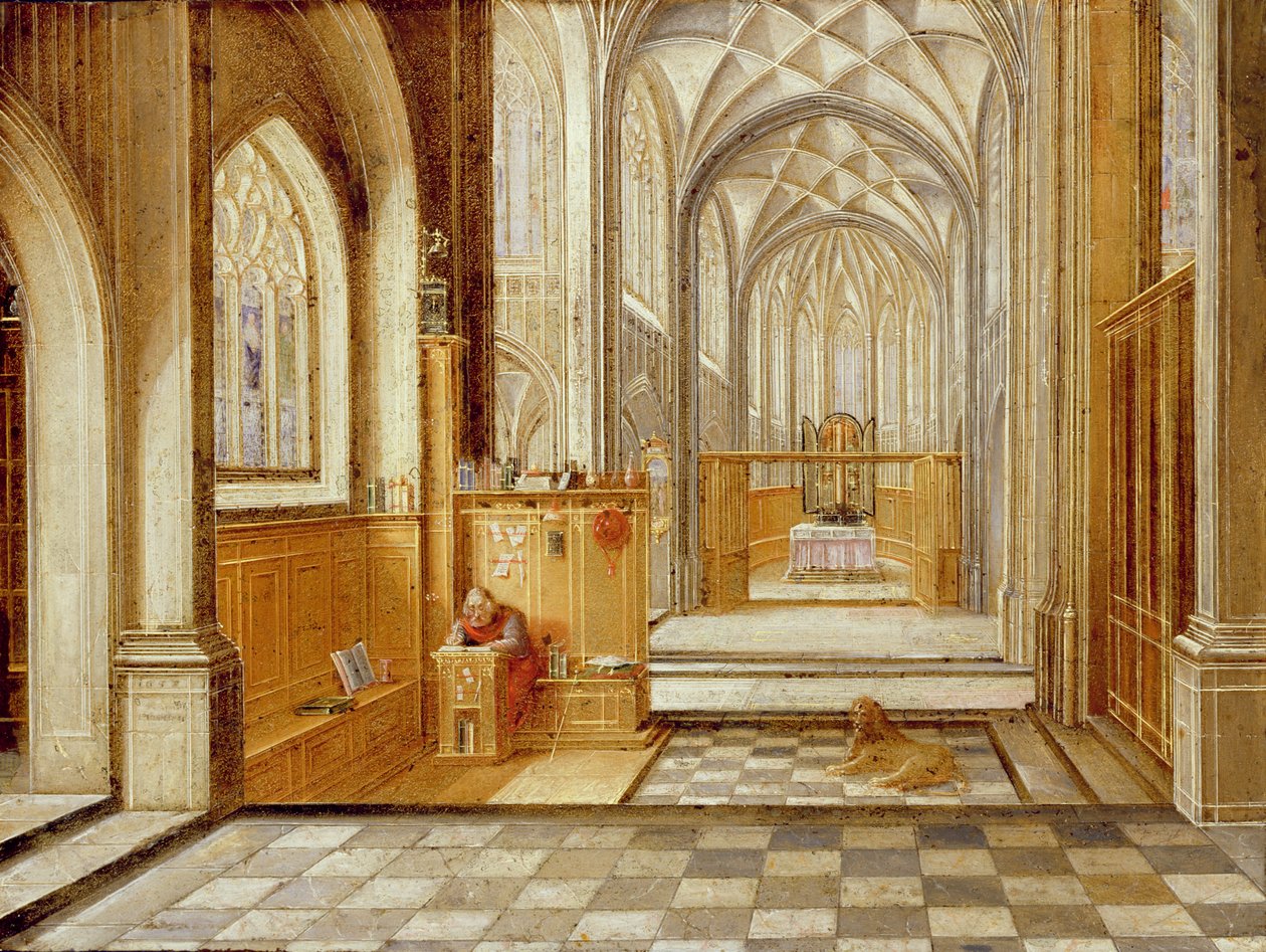 San Girolamo in una chiesa gotica da Hendrik the Younger Steenwyck