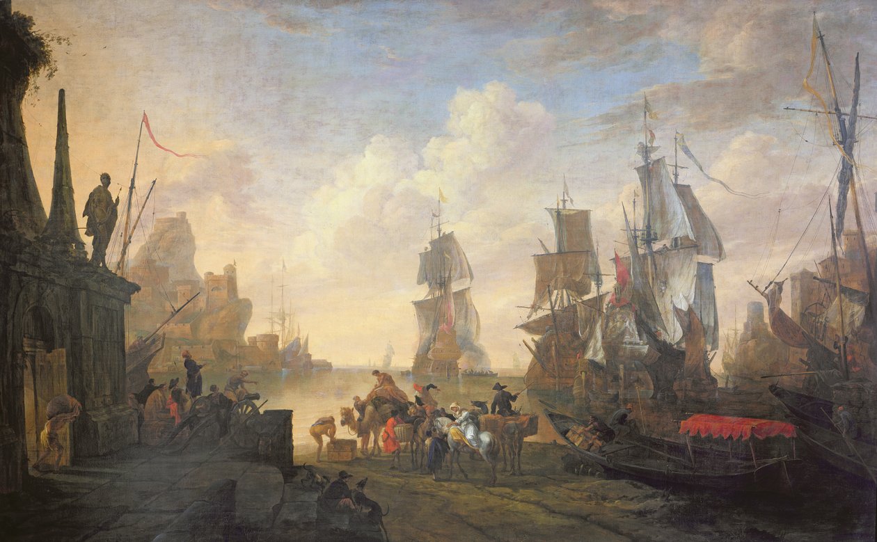 Veduta di un porto nel Levante, 1670 da Hendrik van Minderhout