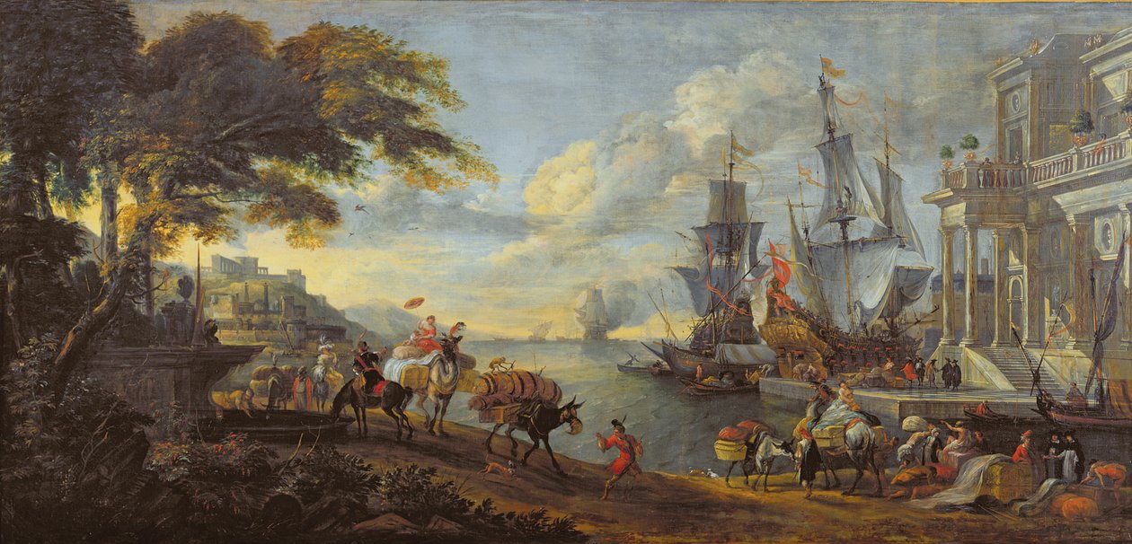 Veduta di un porto orientale, 1688 da Hendrik van Minderhout