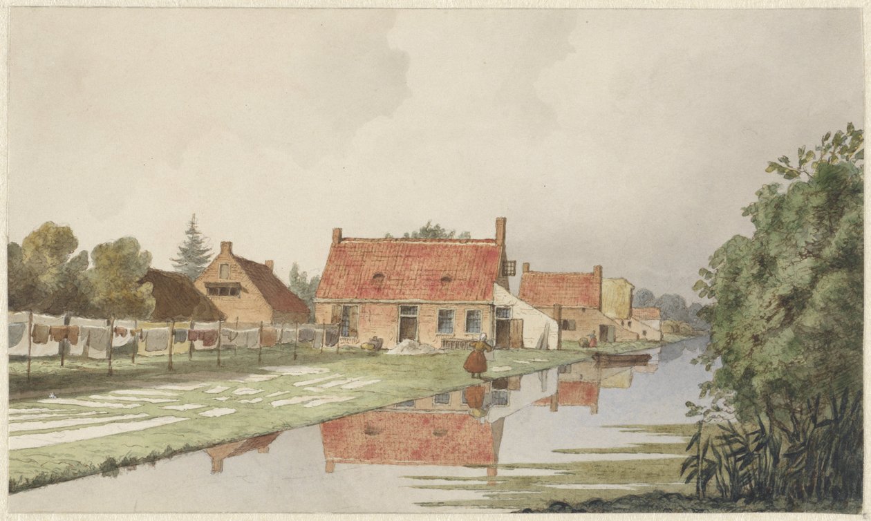 Candeggiature dietro un canale da Hendrik Abraham Klinkhamer