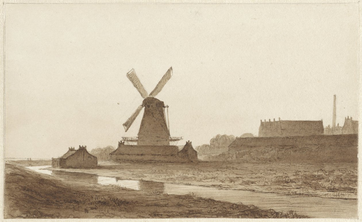 Mulino presso il bastione Het Blauwhoofd ad Amsterdam da Hendrik Abraham Klinkhamer