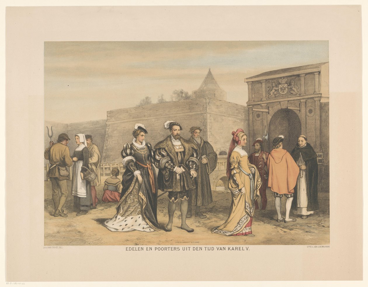 Nobili e cittadini del XVI secolo (serie: Serie di ventiquattro stampe di storia patria, per Scuola e Casa) da Hendrik Albert van Trigt