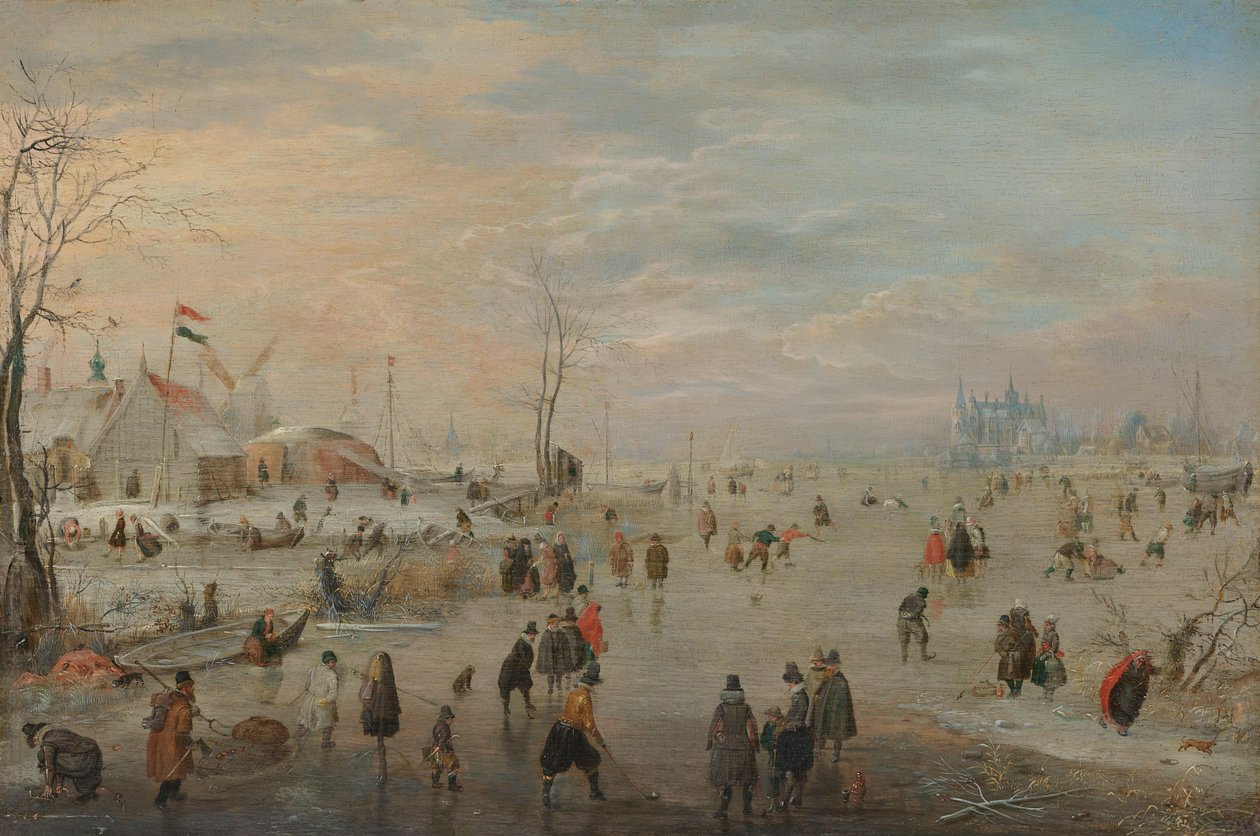 Godendo il Ghiaccio, c.1615-20 da Hendrik Avercamp