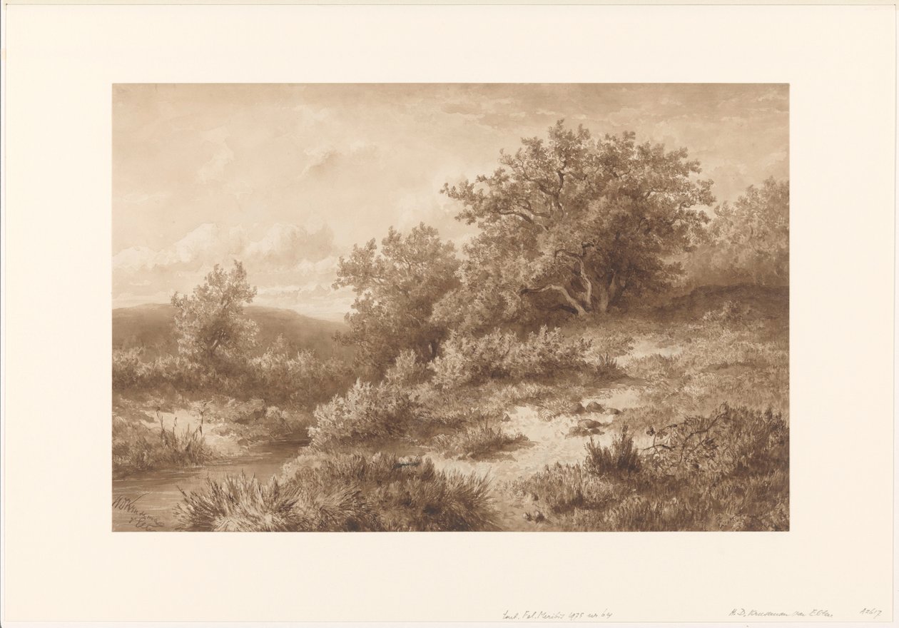 Paesaggio con ruscello e cespugli da Hendrik Dirk Kruseman van Elten