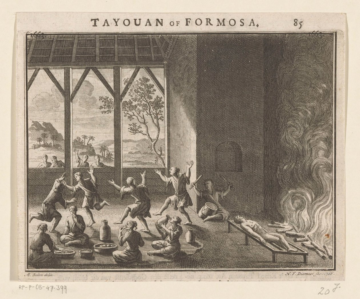 Parte del rituale funebre degli abitanti di Formosa da Hendrik Frans Diamaer