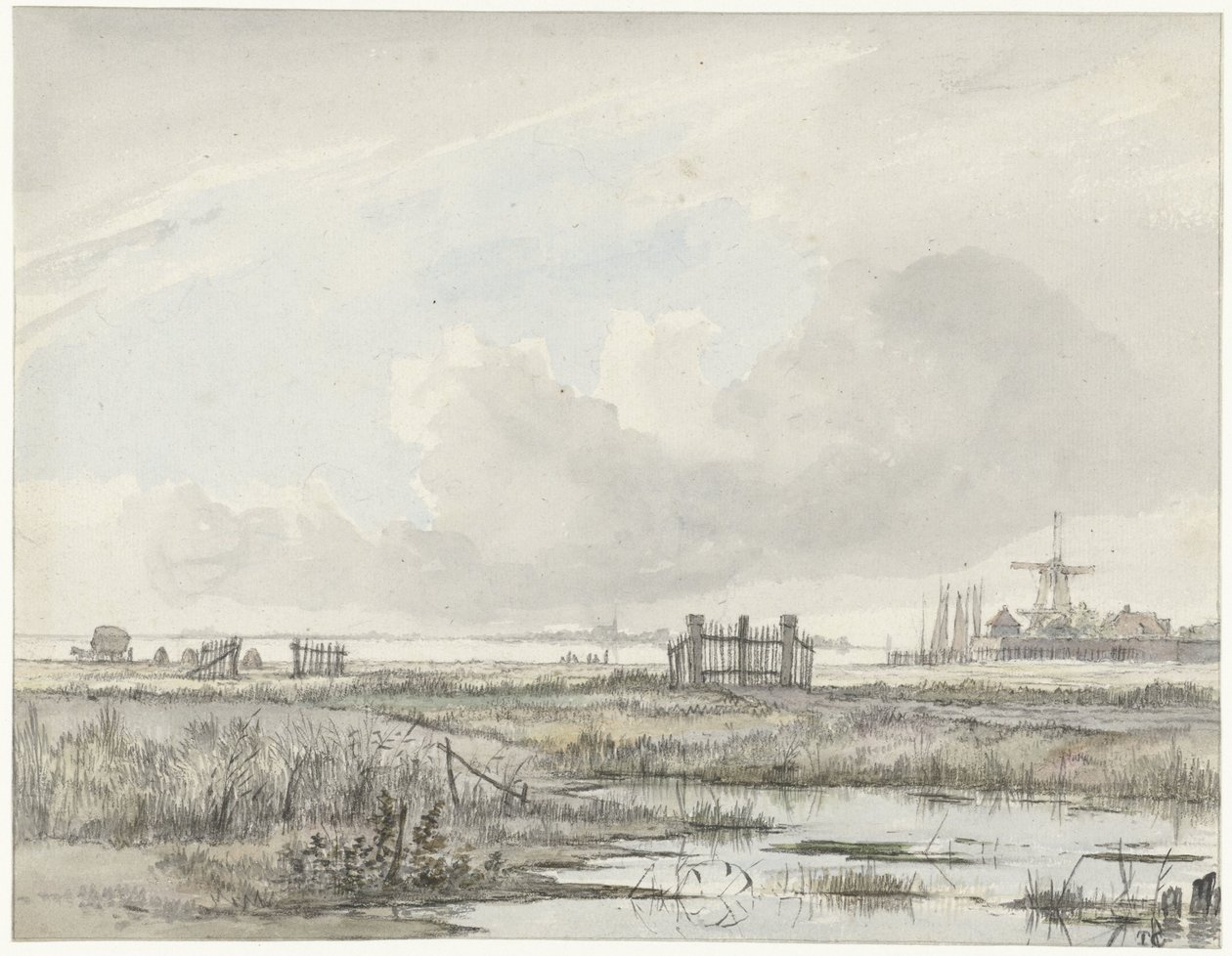 Paesaggio paludoso fuori città da Hendrik Gerrit ten Cate