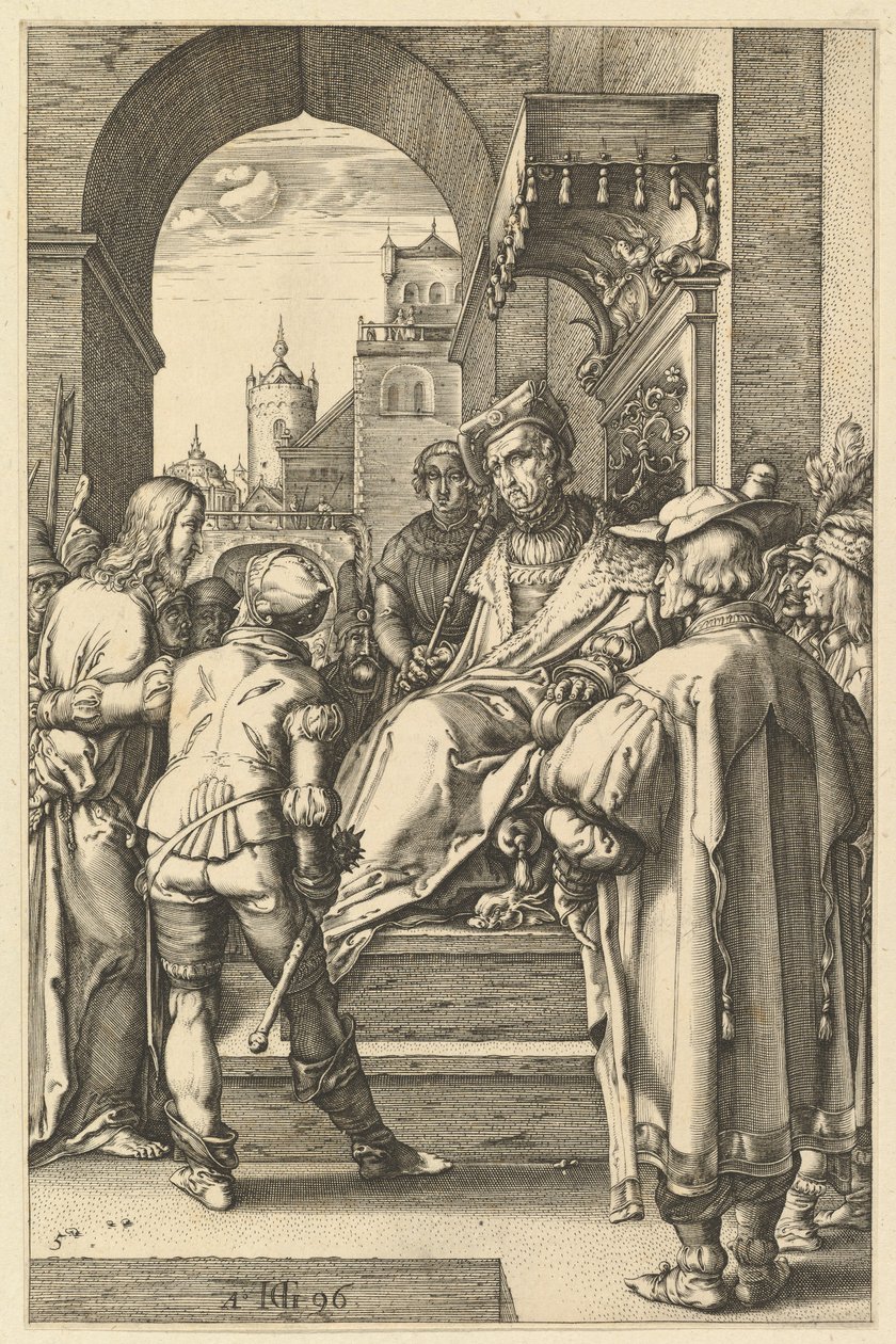 Cristo davanti a Pilato, dalla Passione di Cristo, 1596 da Hendrik Goltzius