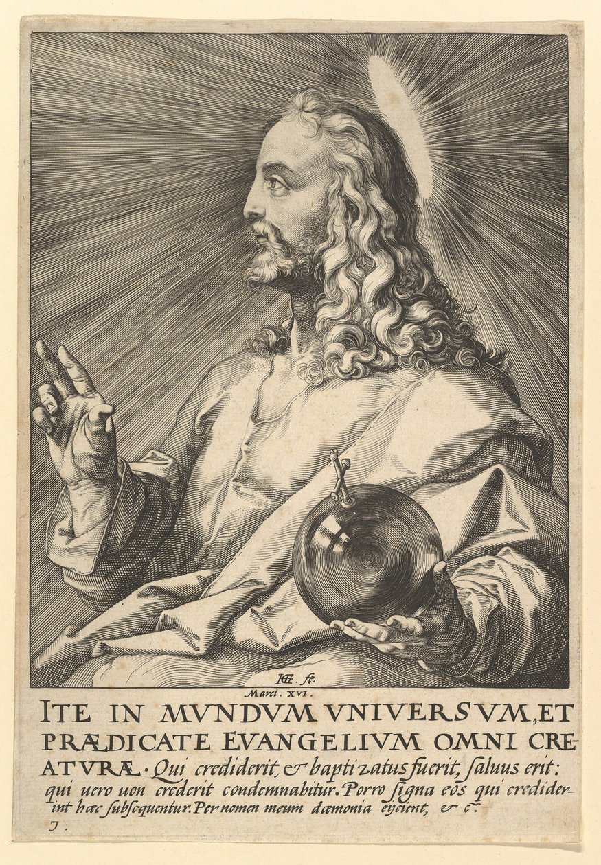 Cristo, da Cristo, gli Apostoli e San Paolo con il Credo, ca. 1589 da Hendrik Goltzius