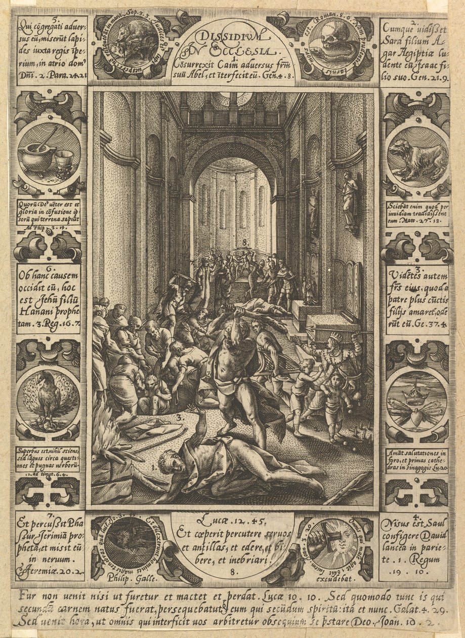 Dissenso nella Chiesa Dissidium in Ecclesia, ca. 1578 da Hendrik Goltzius