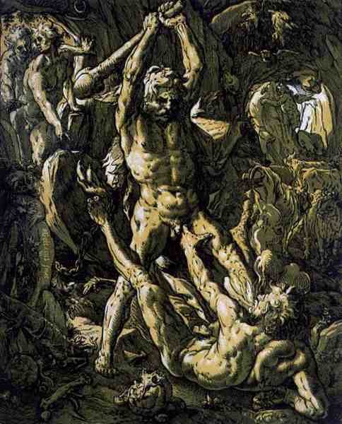 Ercole che uccide Caco da Hendrik Goltzius