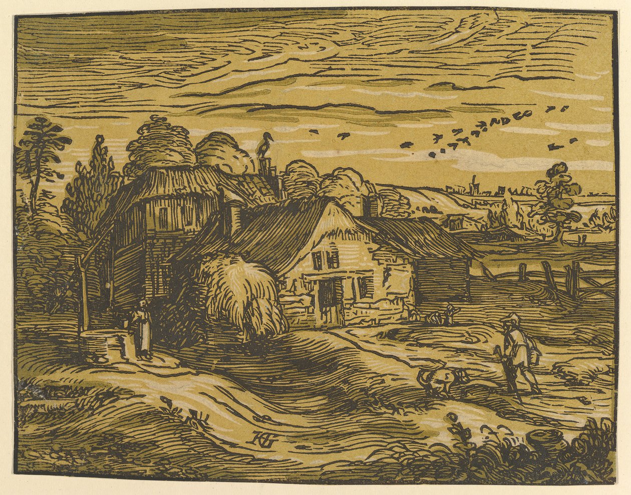 Paesaggio con cottage, ca. 1597-98 da Hendrik Goltzius