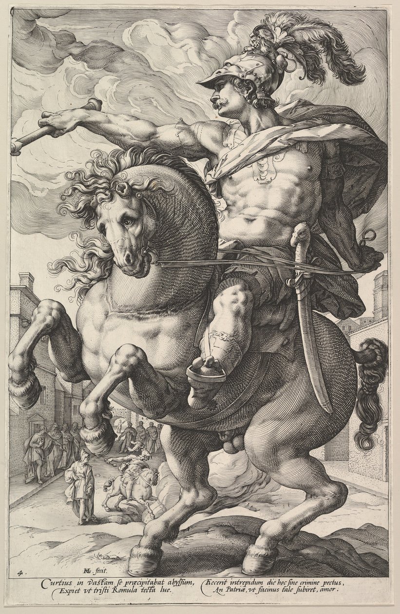 Marco Curzio, dalla serie Gli eroi romani da Hendrik Goltzius