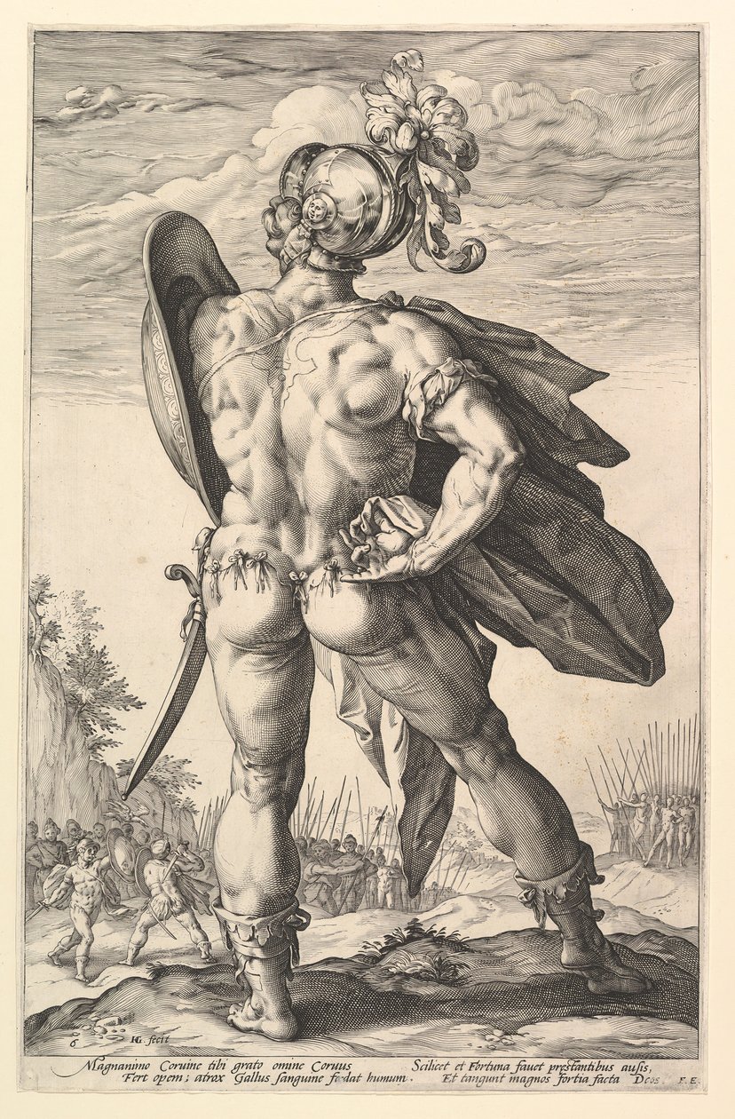 Marco Valerio, dalla serie Gli eroi romani, 1586 da Hendrik Goltzius