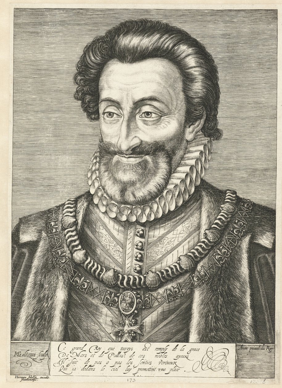 Ritratto di Re Enrico IV di Francia, ca. 1600 da Hendrik Goltzius