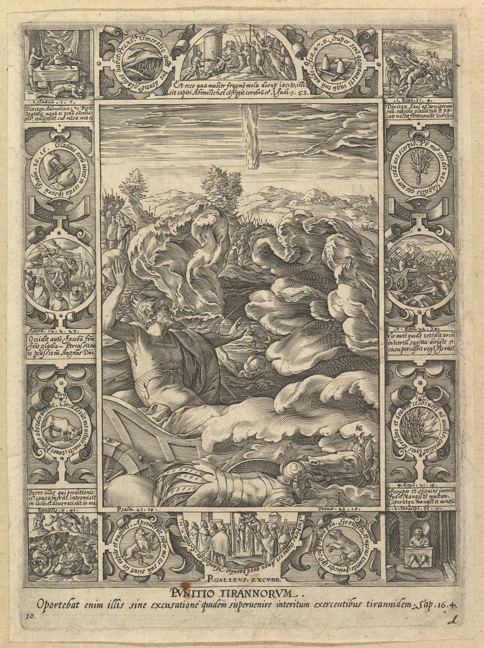 Punitio Malorum, da Allegorie della fede cristiana, da Allegorie cristiane e profane da Hendrik Goltzius