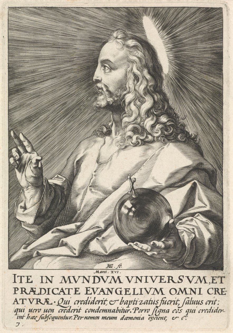 Salvator Mundi, c.1589 da Hendrik Goltzius