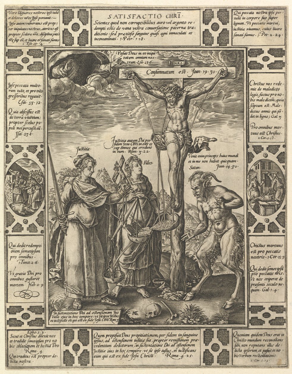 Satisfactio Christi, da Allegorie della Fede Cristiana, da Allegorie Cristiane e Profane da Hendrik Goltzius